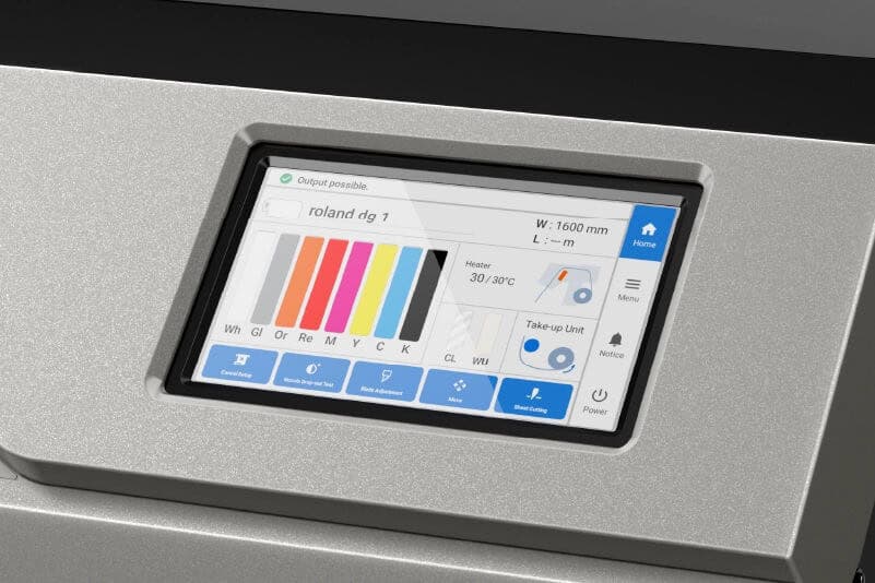 Configuracion automatica del material en la serie Roland TrueVIS MG2